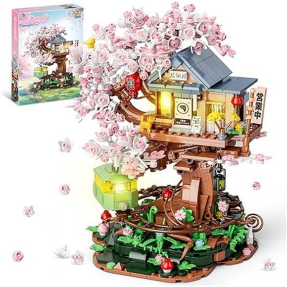 Cherry Blossom Treehouse Building Set for Girls 8-12, Compatible with Lego - Picture 7 of 7